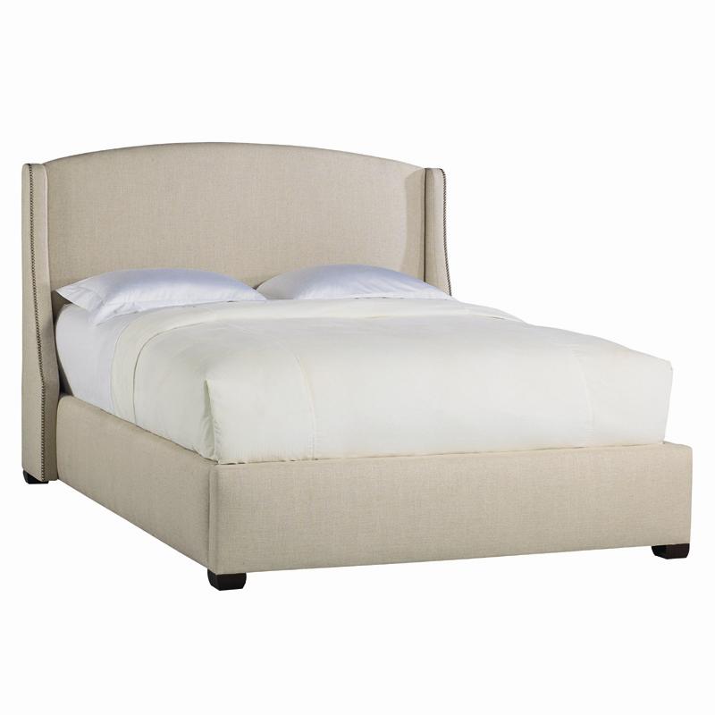 Bernhardt Interiors Beds KingSize Cooper FabricUpholstered Wing